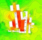 Wärmesimulation Grundriss von oben